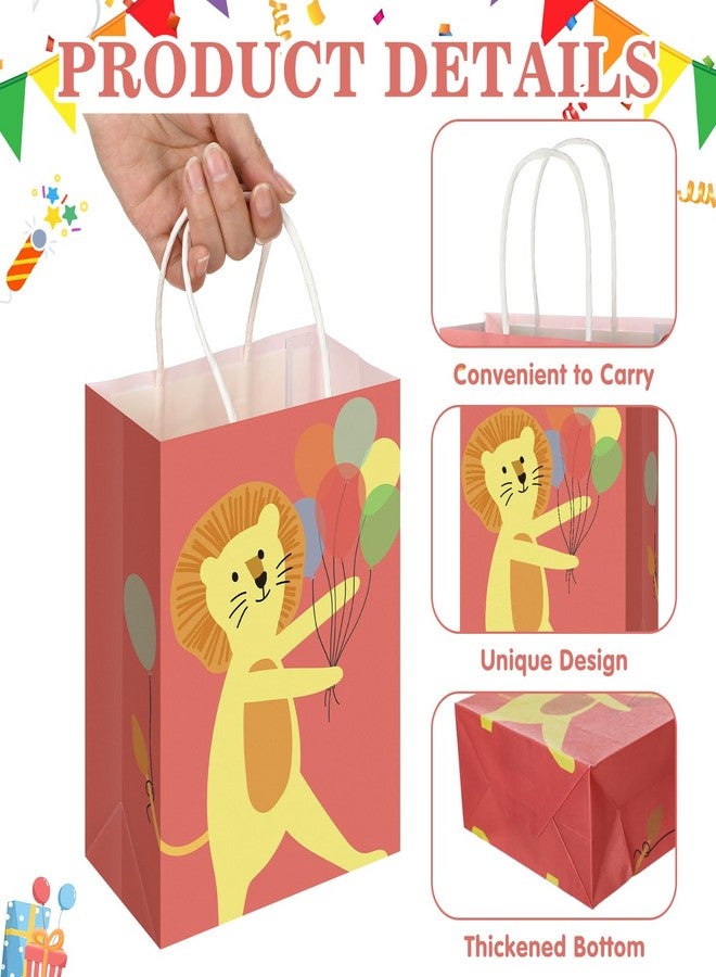 Weekgrat 24 Pcs Animal Parade Party Bags Bulk Animal Theme Gift Bag with Handles Cute Flamingos Raccoon Monkey Goodie Paper Supplies for Birthday Party Baby Shower Decoration - Image 4